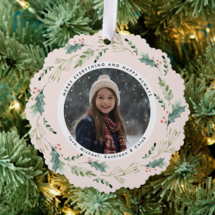 Carte Décorative Couronne de Noël Photo de tout joyeux