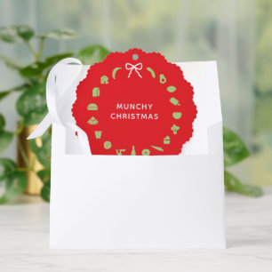 Carte Décorative Couronne de Noël pour gourmands Editable Couleur F