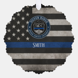 Carte Décorative Custom Police Thin Blue Line American Flag