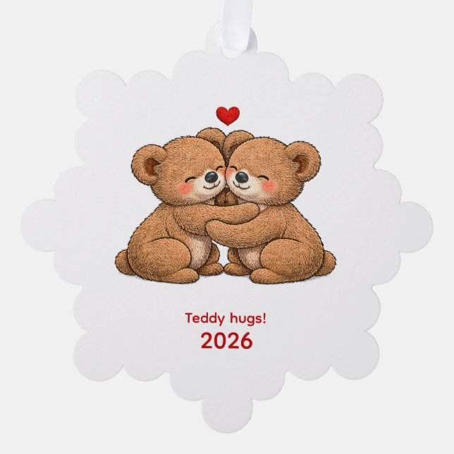 Carte Décorative Cute Teddy Bear Couple in Love  (Recto)