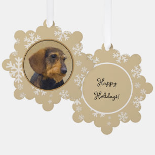 Carte Décorative Dachshund (À poils durs) Peinture Chien Art origin
