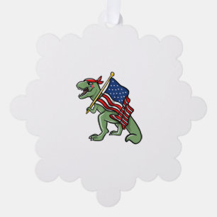 Carte Décorative Dinosaure 4 juillet Drapeau Américain Patriotique