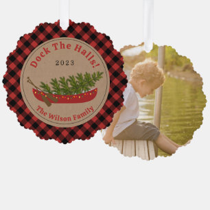 Carte Décorative Dock Les Halls Canoë Arbre de Noël Photo Plaid