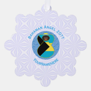 Carte Décorative Drapeau bahaméen Angel noir Personnalisé