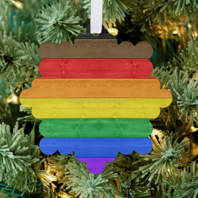 Carte Décorative Drapeau gay pride inclusif SlipperyJoe ru texturé (Insitu (Arbre))