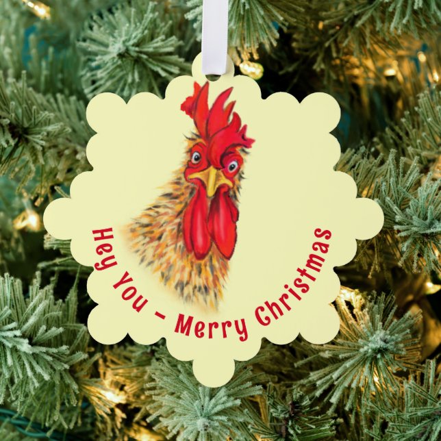 Carte Décorative Drôle Noël Ornament Card Sursurprise Rooster (Insitu (Arbre))