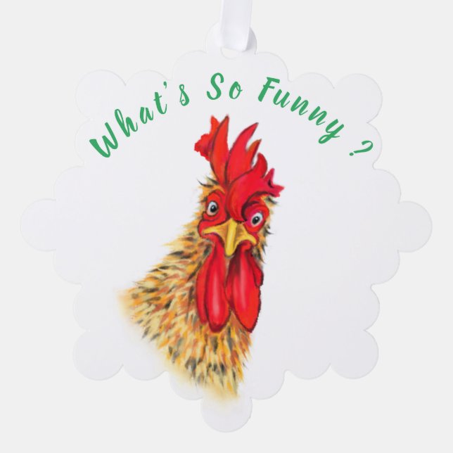 Carte Décorative Drôle Noël Ornament Card Sursurprise Rooster (Recto)