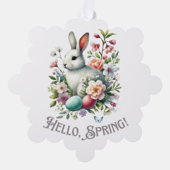 Carte Décorative Easter Aquarelle Lapin & Oeufs (Recto)