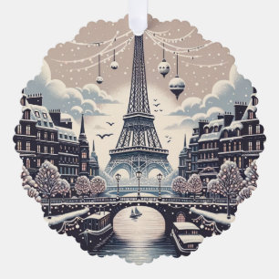 Carte Décorative Elégance d'hiver parisienne - Noël en ville