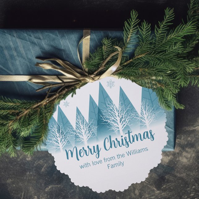Carte Décorative Élégant Arbres d'hiver Bleus Personnalisé Cadeau d (Créateur téléchargé)