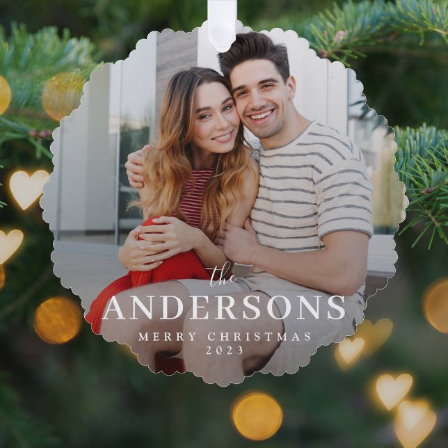 Carte Décorative Élégant minimal moderne | Christmas Couple Photo (Créateur téléchargé)