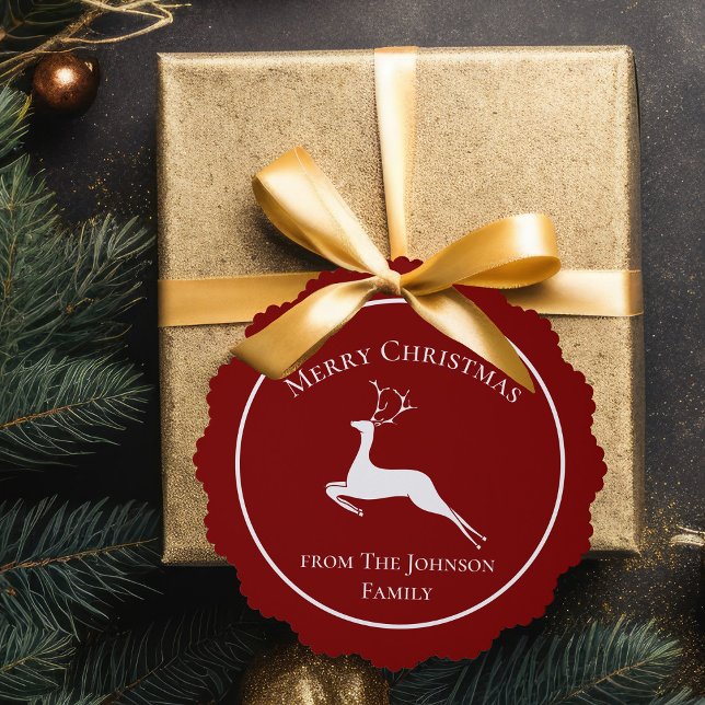 Carte Décorative Élégant Red Reindeer Custom Joyeux Noël (Créateur téléchargé)