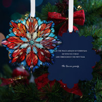 Élégante Abstraite Vitrail Fleur de Noël