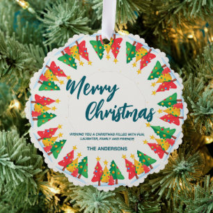 Carte Décorative Elégante couronne rouge Holly Berries joyeux arbre