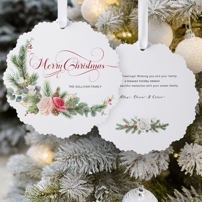 Carte Décorative Élégante florale Joyeuse calligraphie de Noël (Créateur téléchargé)