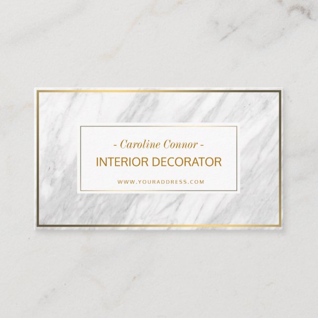 Carte décorative en pierre de marbre dorée (Devant)
