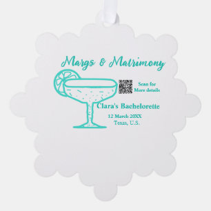 Carte Décorative enterrement de vie de jeune fille Turquoise Margs