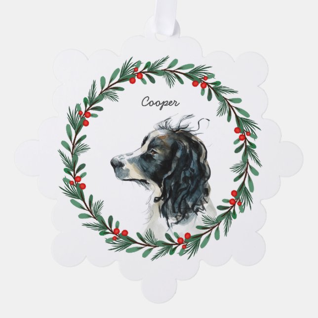 Carte Décorative Espagnol Springer anglais Nom personnalisé Noël (Recto)