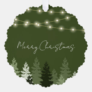 Carte Décorative Étiquette de cadeau d'ornement de forêt de Noël jo