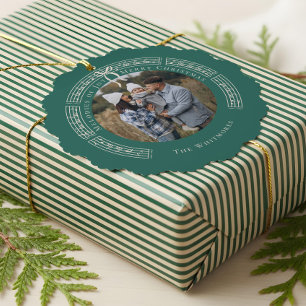 Carte Décorative Fa La Vintage Partition Musique Famille Photo Noël