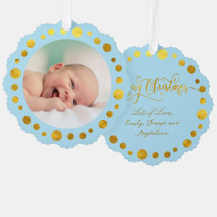 Carte Décorative fausse feuille nouveau bébé garçon