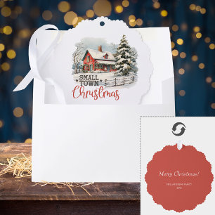 Carte Décorative Ferme de Noël rustique de petite ville