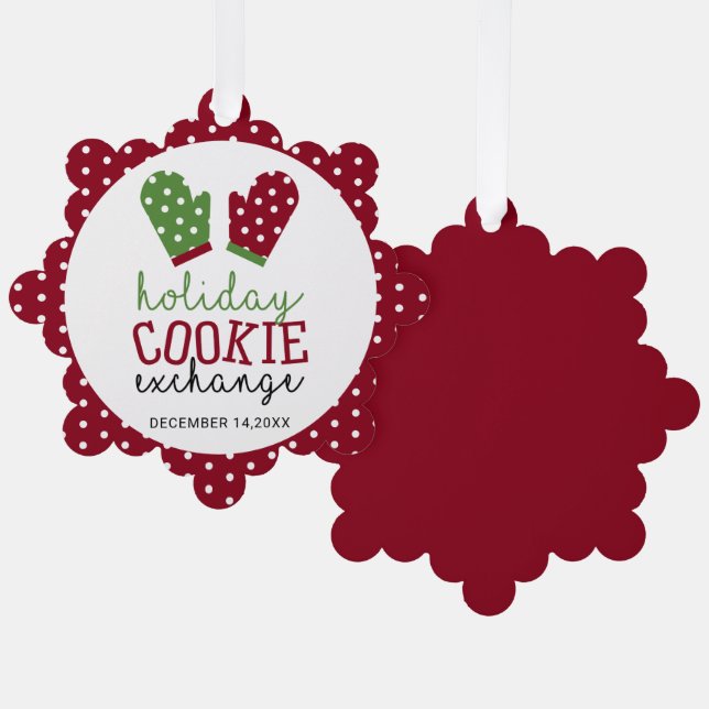 Carte Décorative Fête d'échange de biscuits Noël Four Mitts (Recto/Verso)