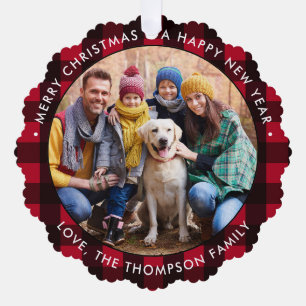 Carte Décorative Fête Photo personnalisée Farmhouse Red Buffalo Pla
