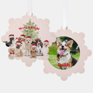 Carte Décorative Fêtes Amoureux de les chiens de Noël Photo Merry S