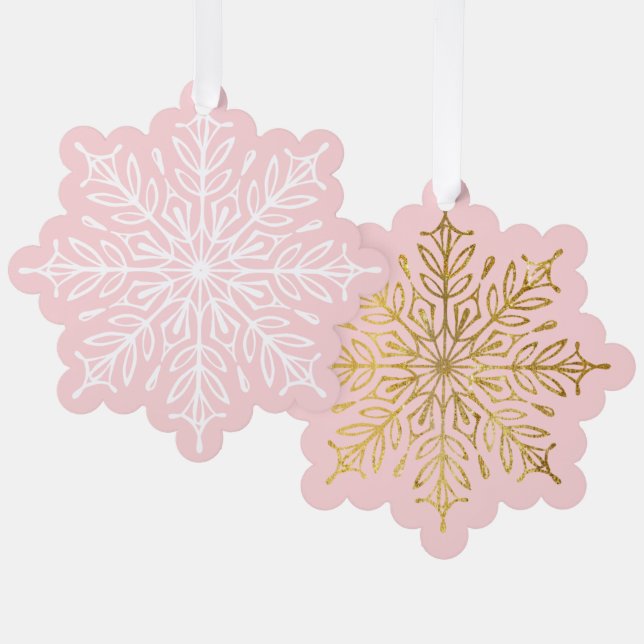Carte Décorative Flammes de neige complexes à Noël rose (Recto/Verso)