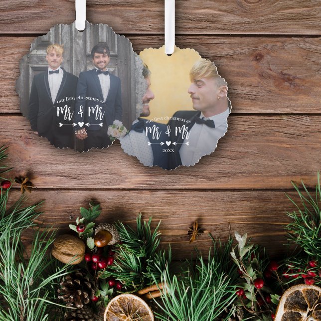 Carte Décorative Flèches Coeur Premier Noël Mr & Mr Photo (Créateur téléchargé)