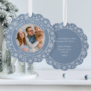 Carte Décorative Flèches de neige bleu foncé moderne Joyeux Noël Ph