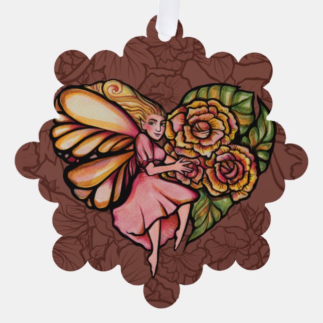 Carte Décorative Fleur Fée Jardin Fleurs Coeurs Fleurs Fées (Recto)