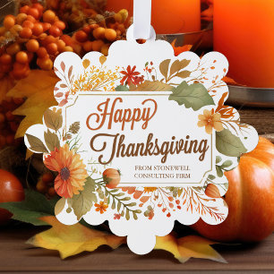 Carte Décorative Fleurs d'automne du Bon thanksgiving d'affaires pe