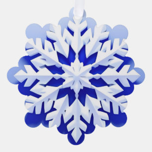 Carte Décorative Flocon de Neige Bleu Détaille