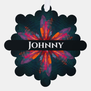 Carte Décorative Flore Mandala Flowers Orange Red Blue Abstract