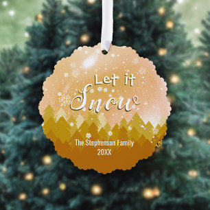 Carte Décorative Forêt de neige en or sur mesure Joyeux Noël