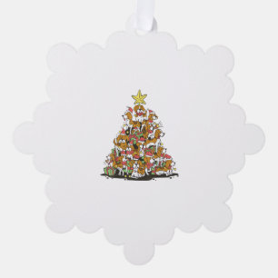Carte Décorative Funny arbre de Noël beagle pour amoureux de les ch