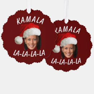 Carte Décorative Funny Kamala Harris Face Santa Hat Noël
