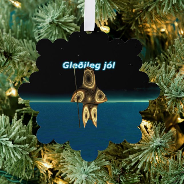 Carte Décorative Gleðileg Jól - Chasseur inuit fragile (Insitu (Arbre))