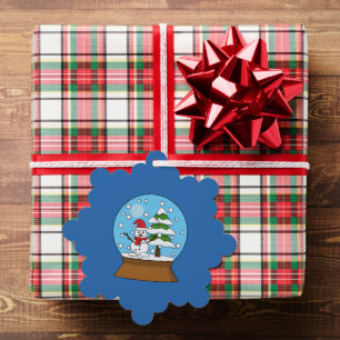 Carte Décorative Globe de neige avec Snowman et Pine Tree