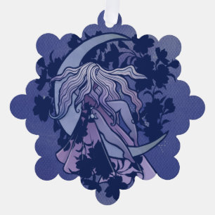 Carte Décorative Goddess de lune violette Wiccan Triple Moon Symbol