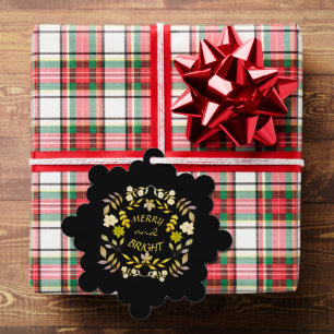 Carte Décorative GOLDEN MERRY ET BRIGHT personnalisé