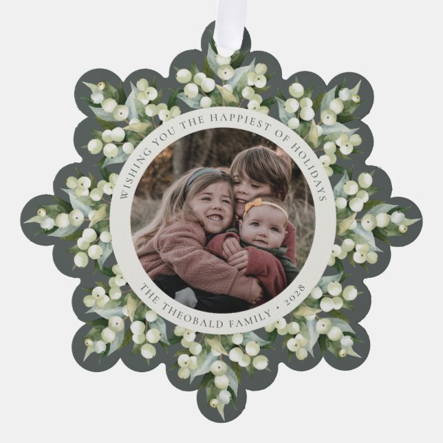 Carte Décorative Gray-Green Snowberry+Greenery Holiday Paper (Recto)