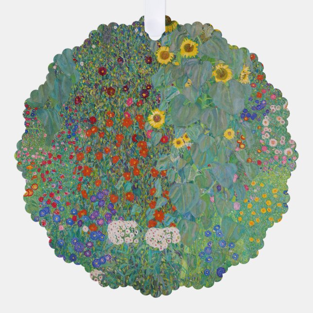 Carte Décorative Gustav Klimt - Jardin de campagne avec tournesols (Recto)