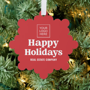 Carte Décorative Happy Holidays Modern Simple Business Logo
