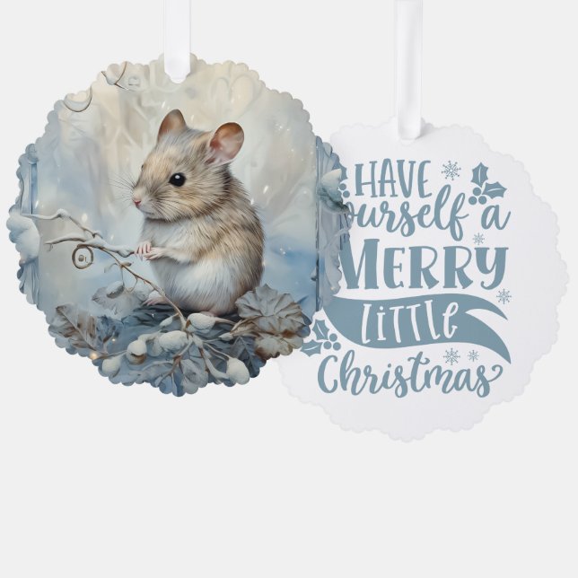 Carte Décorative Have Yourself A Merry Little Christmas Mouse (Recto/Verso)