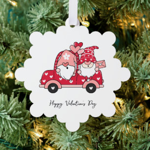 Carte Décorative Heureuse Sainte-Valentin moderne rouge personnalis