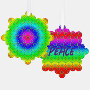 Carte Décorative Hippie Christmas Peace Ajouter votre texte