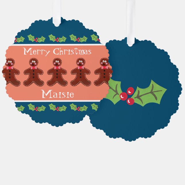 Carte Décorative Homme en pain d'épice de Noël personnalisé (Recto/Verso)
